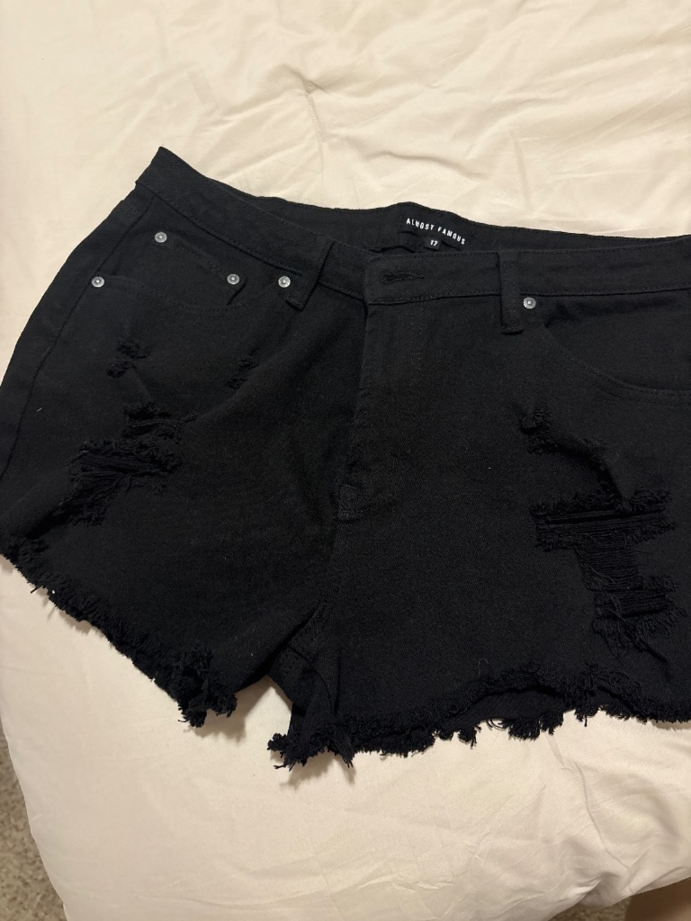 brand new almost famous black denim shorts
